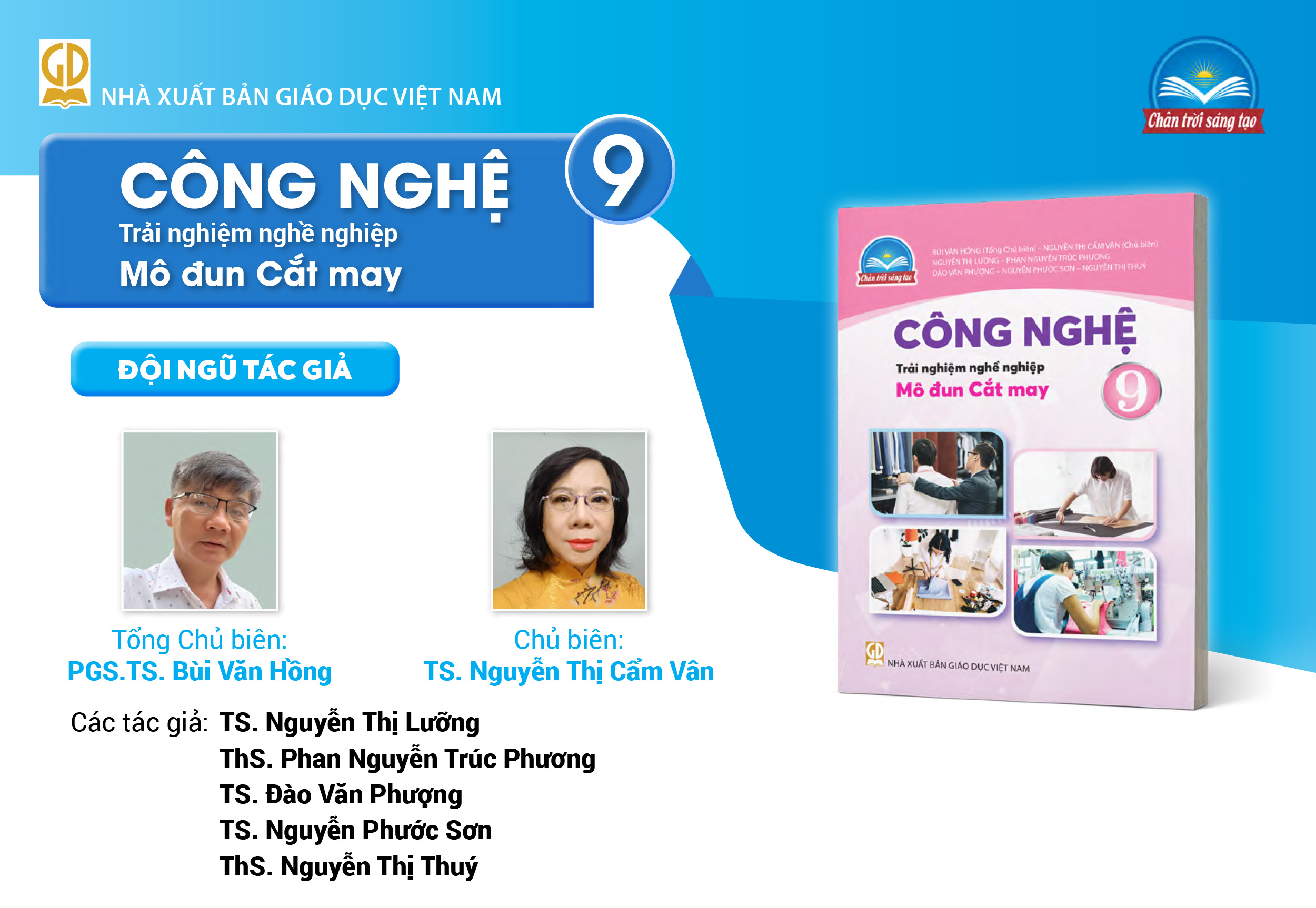 Infographic giới thiệu sách giáo khoa Công nghệ 9-Mô đun cắt may - Bộ sách Chân trời sáng tạo