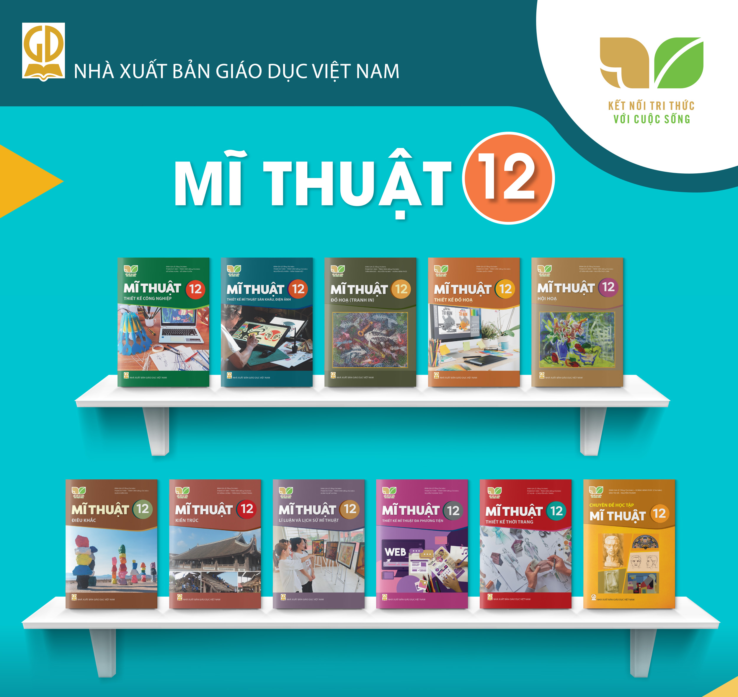 Infographic giới thiệu sách giáo khoa Mĩ thuật 12 - Bộ sách Kết nối tri thức với cuộc sống