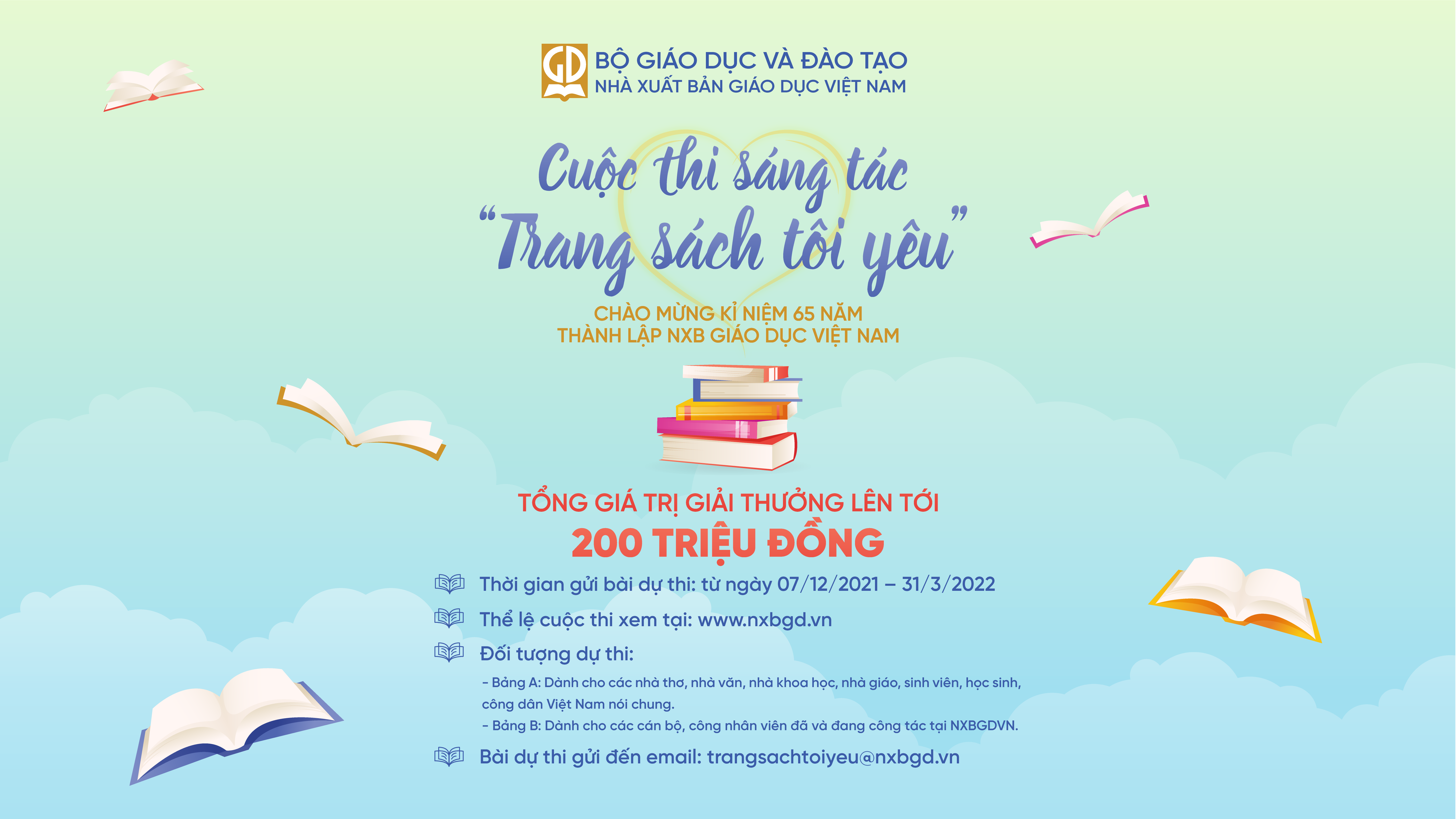 Thể lệ cuộc thi sáng tác “TRANG SÁCH TÔI YÊU” chào mừng kỷ niệm 65 năm ngày thành lập NXB Giáo dục Việt Nam
