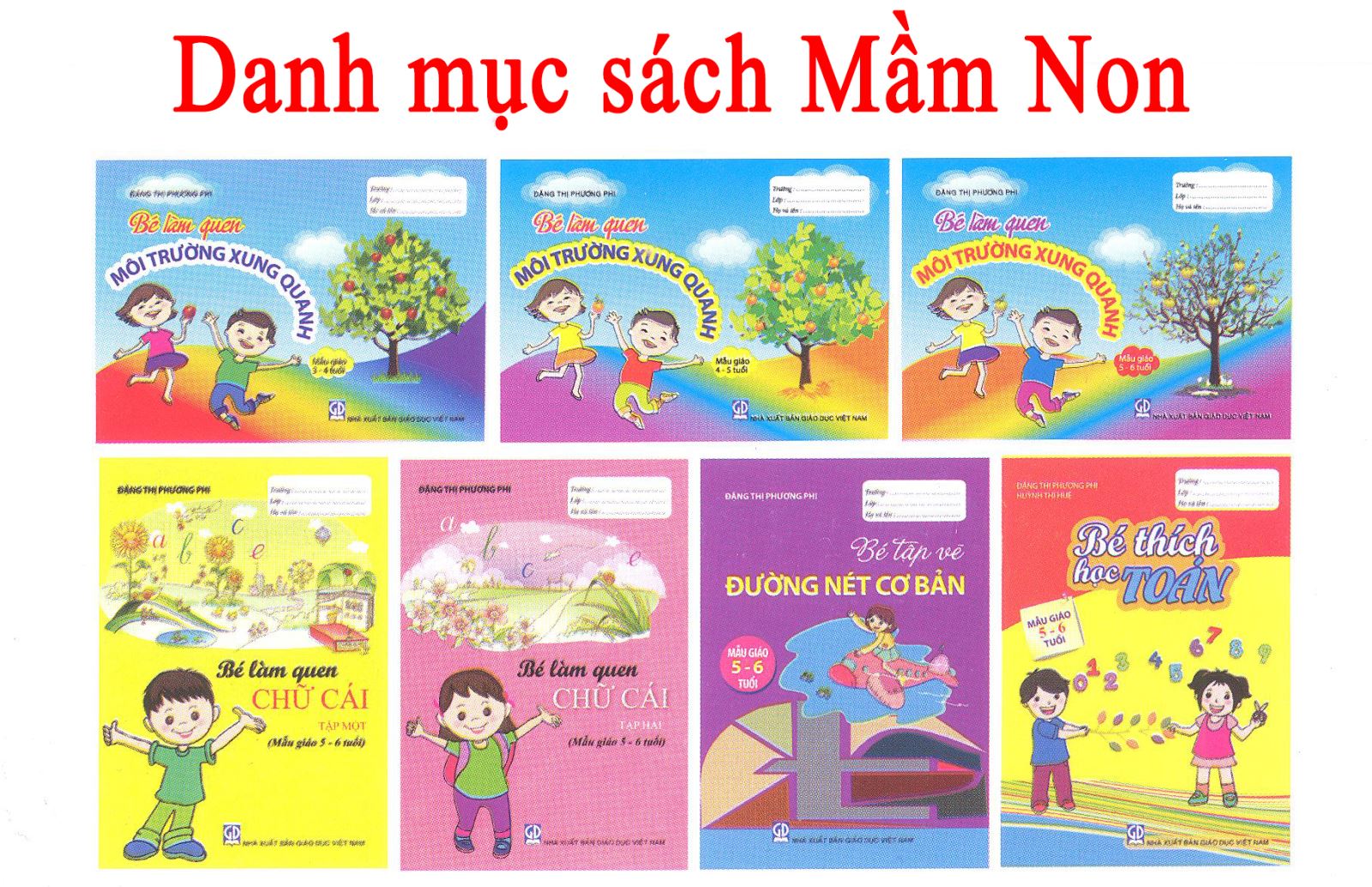 Danh mục sách, học liệu mầm non từ năm học 2017 - 2018